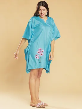 Turquoise Rayon Kaftan - meadow