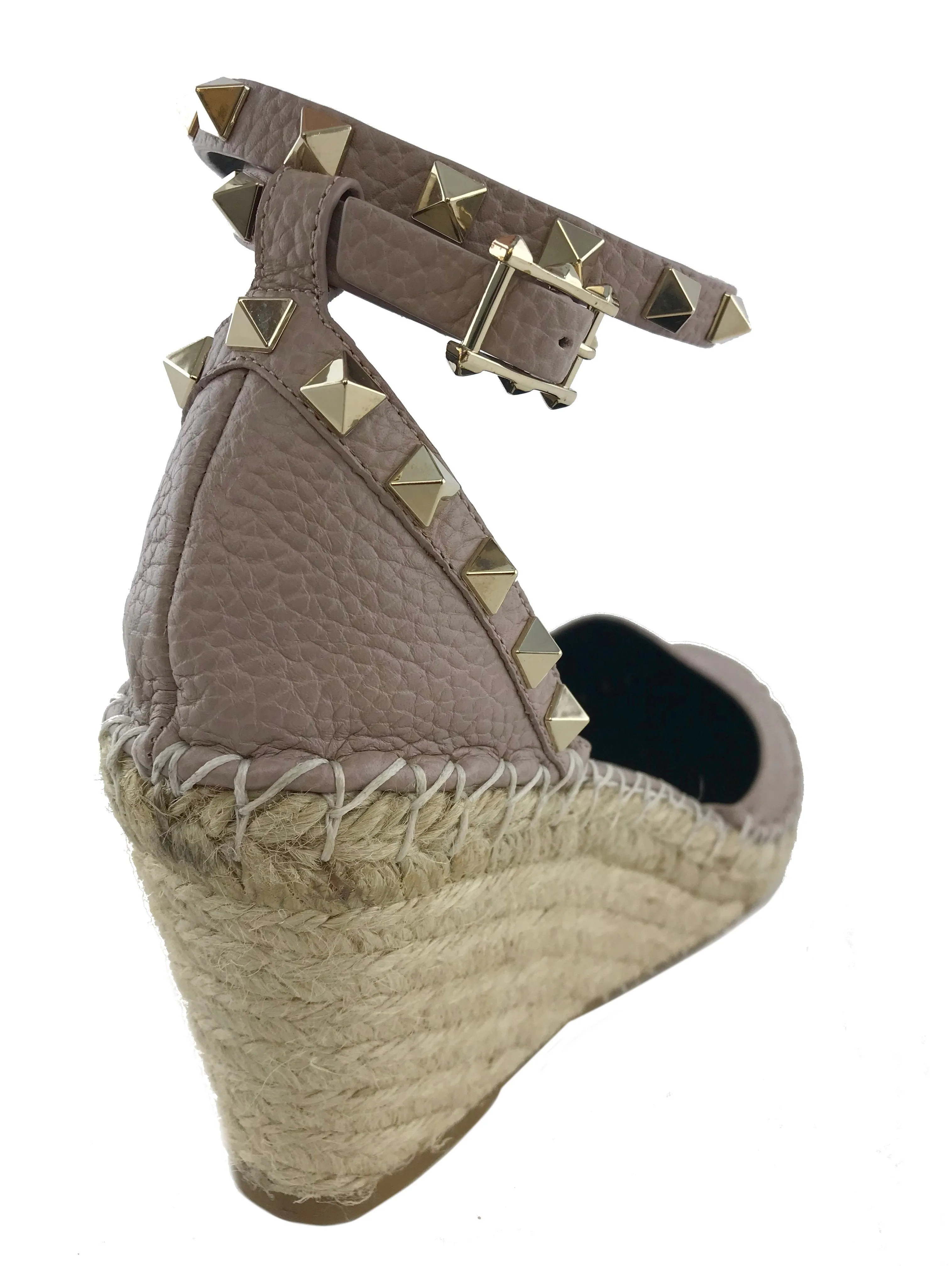 Valentino Rockstud Espadrille Wedges Size 7