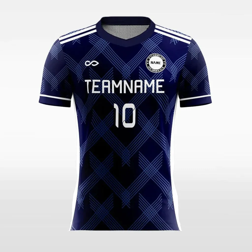 Vintage Check - Women Custom Soccer Jerseys Navy Blue Design