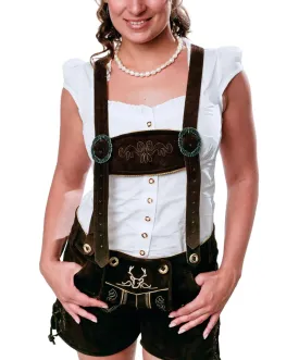 Womens Lederhosen Short Pants Chocolate