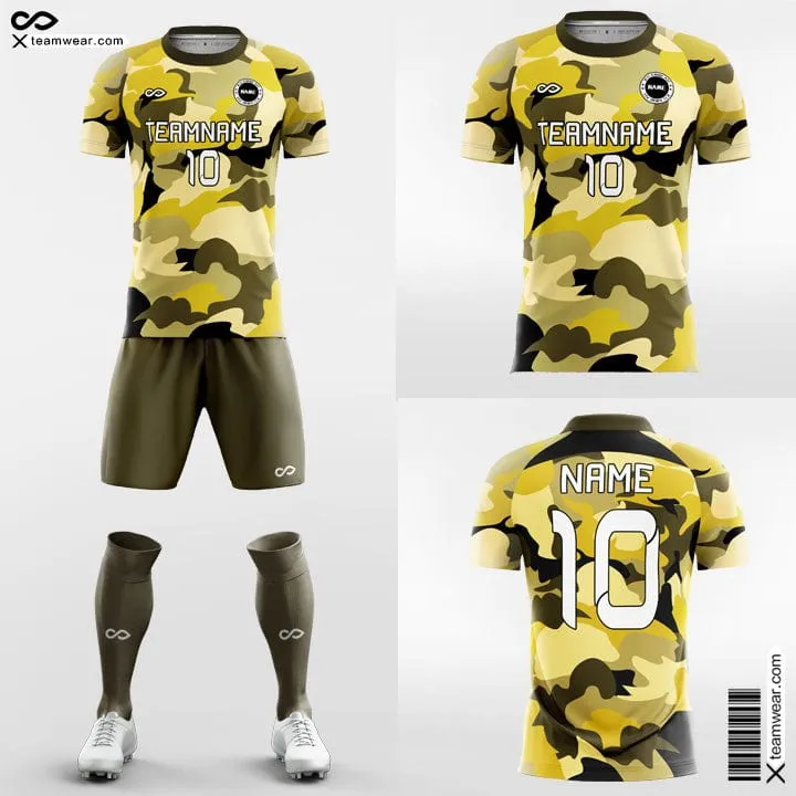 Yellow Camouflage - Custom Soccer Jerseys Kit Sublimated Design